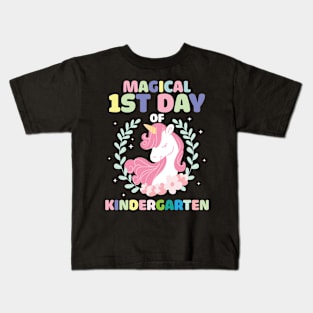 Kindergarten Unicorn First Day Of School Shirt Back To Girls Kids T-Shirt